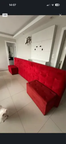 Cabeceira Gigante Estofada Vermelha 4m