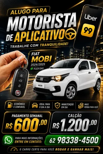 Aluguel de carros para motorista de app