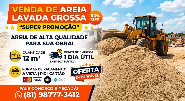 Areia lavada grossa