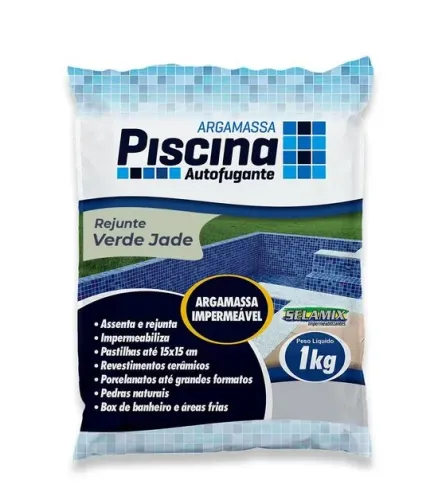 Rejunte Piscina Impermeável Cor Verde Jade 1kg