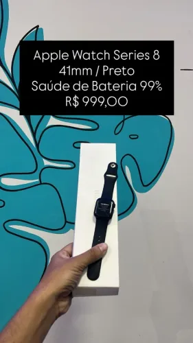 Seminovo: Apple Watch Series 8 / 41mm / Preto / Saude de Bateria 99% - Loja Fisica
