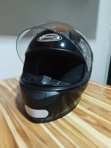 Capacete EBF Spark Preto Brilhante - Viseira Transparente