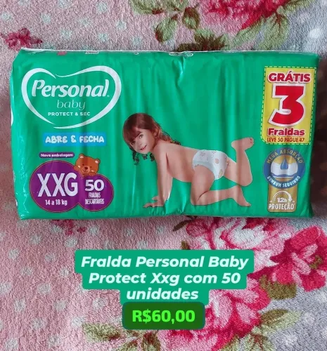 Fraldas personal fita xxg com 50 unidades 