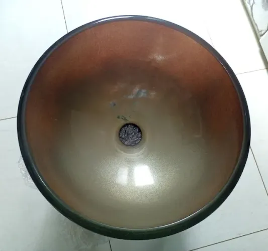Cuba de sobrepor redonda de vidro