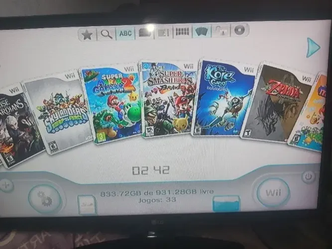 Nintendo Wii + controle + HD 1TB externo com alguns jogos