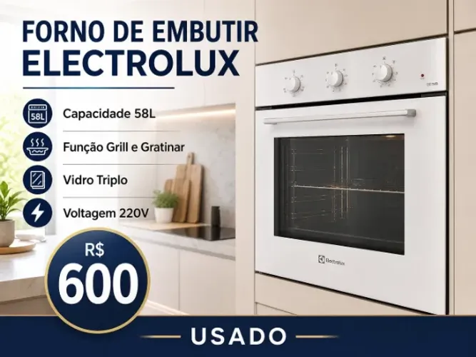 Forno de Embutir Electrolux OE7MB - Verniz Branco & Vidro Triplo - 220V