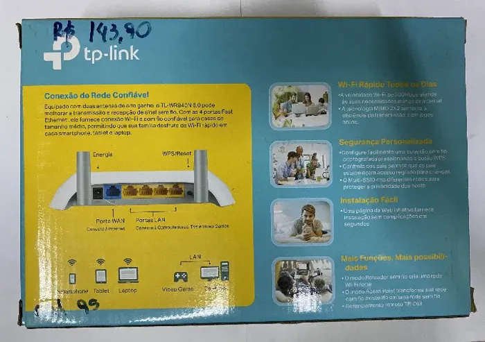 Roteador Tp-link Wifi N 300mbps Tl-wr840n- Produto Novo