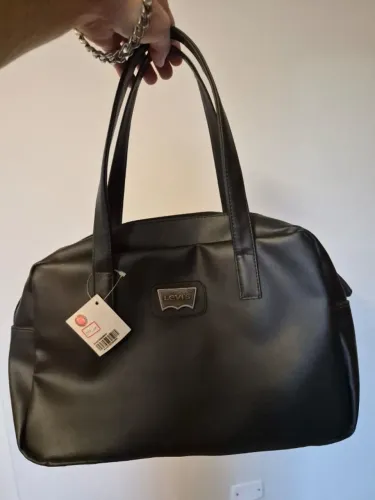Bolsa Levi's Preta de Couro Original Nova