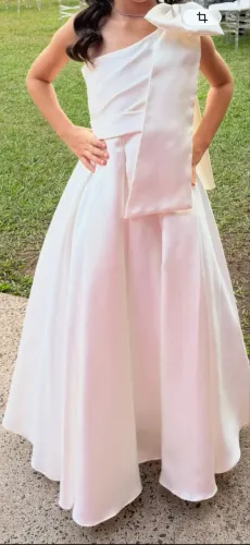 Vestido de Daminha Infantil Branco - Festa/Casamento - Usado 1x