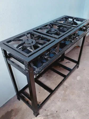 Fogao industrial dupla chama funcionando tudo entrego