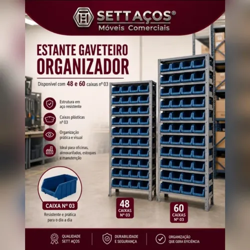 ESTANTE GAVETEIRO ORGANIZADOR