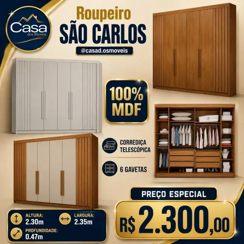 Guarda roupa San Carlos 100% MDF