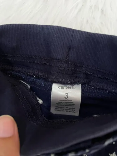 Calça Jeans / Sarja Carter's Infantil Estrelas - 3 Meses (Cós Elástico)
