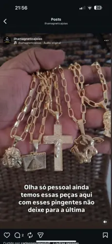 Cordão de moeda antiga banhada a 10 camadas