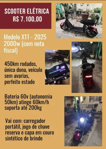Linda Scooter X11 2000w 2025 Novíssima com Nota fiscal Única Dona- É VER E SE APAIXONAR!