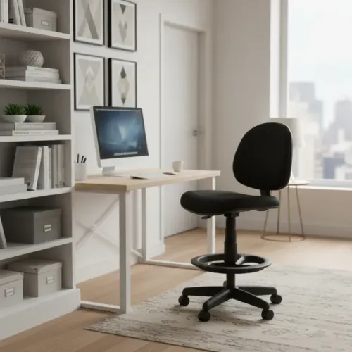 Cadeira Caixa Executiva Lisa Braço Regulável Preta Ajuste Ergonômico 35030