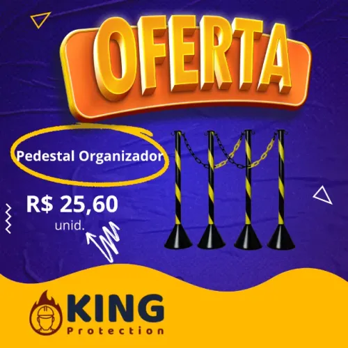 PEDESTAL P/SINALIZACAO ZEBRADO PRETO/AMARELO 95CM PLASTCOR