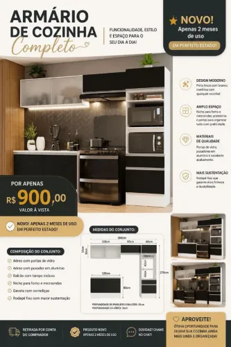 Armário de cozinha semi- novo