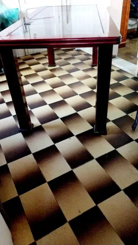 Mesa tampa de vidro madeira maciça