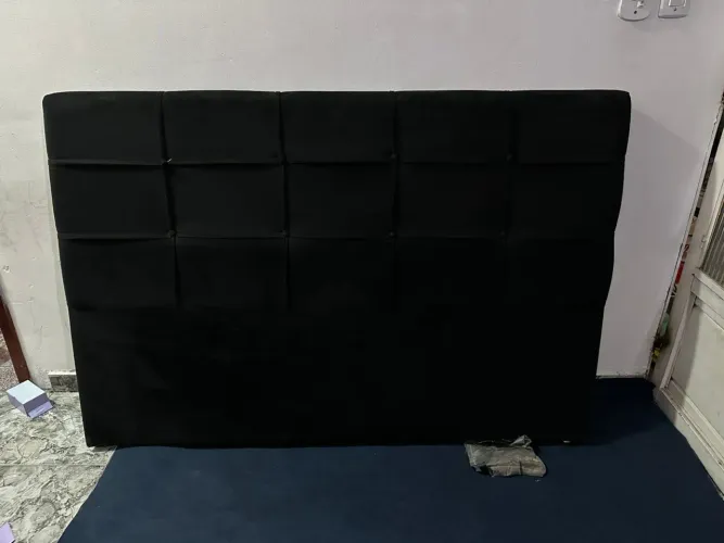 Cabeceira para cama queen suede preta