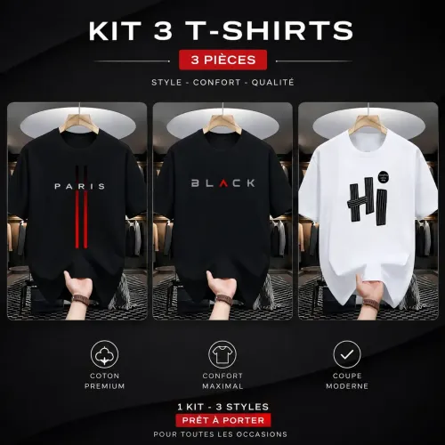 Kit de 3 Camisa oversize masculina