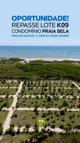 Terreno na Praia de Gravatá em São José da Coroa Grande-PE (240m2)