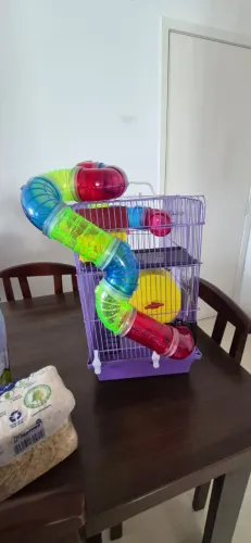 Gaiola Hamster Labirinto Tubo Super Luxo 3 Andares Completa - **USADA**
