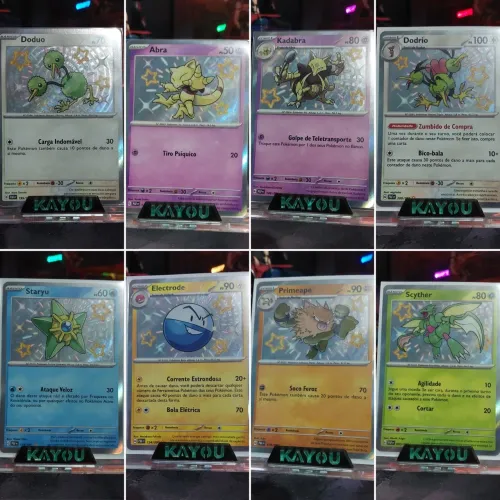 Lote de 8 cartas Pokémon shiny originais copag