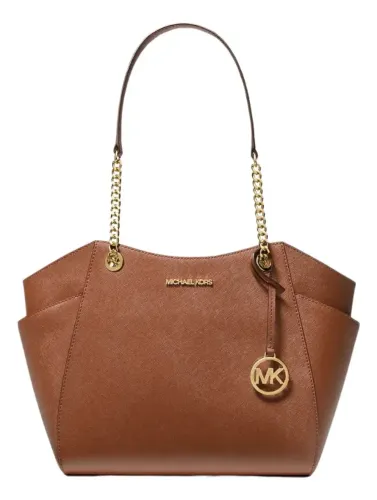 Michael Kors - Bolsa de ombro grande em couro saffiano Jet Set