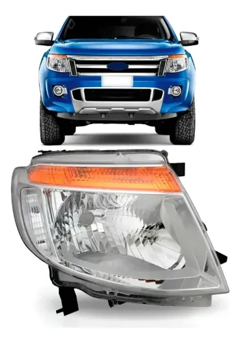 Farol Ranger 2013 A 2016 Fume Mascara Negra Original Direito/passageiro