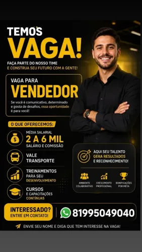 Vaga de Emprego - Vendedor(a)