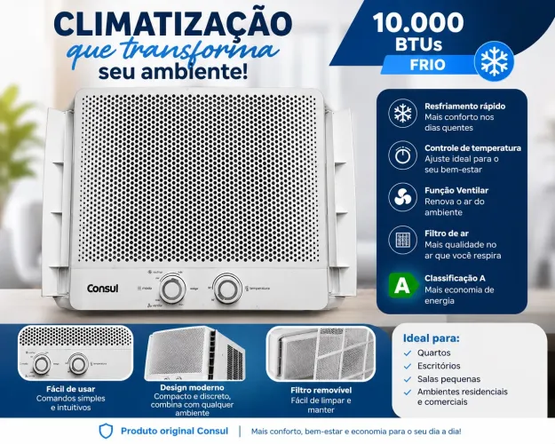 Ar condicionado janela Consul 10mil Btus