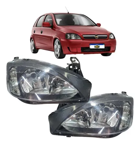 Par Farol Corsa Montana 2008 09 10 2011 Mascara Negra Ambos Lados