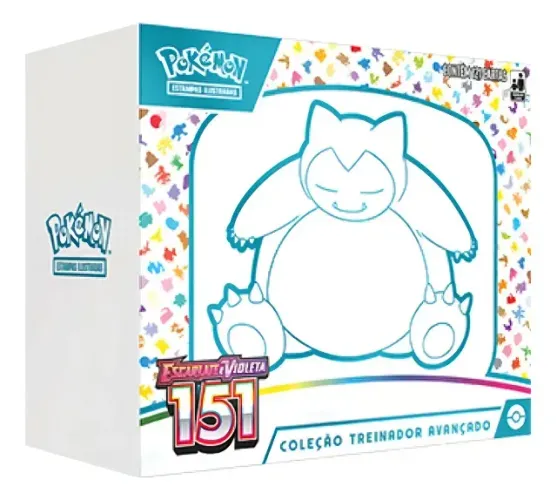Box Pokemon Treinador Avançado Escarlate Snorlax Violeta 151Box Pokemon Treinador Avançado