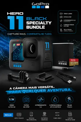 CÂMERA GOPRO HERO 11 BLACK SPECIALTY BUNDLE (USADA)