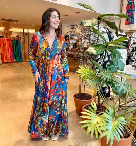 Vestido metafloresta noturno Farm m