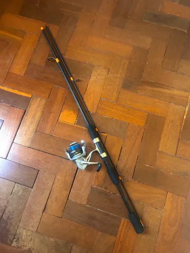 Vara de pesca com molinete