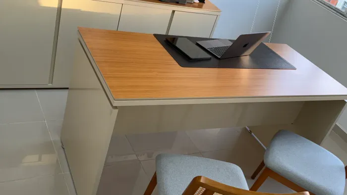 Conjunto De Escritório Office 2 Pç Mesa E Balcão Buffet Oslo
