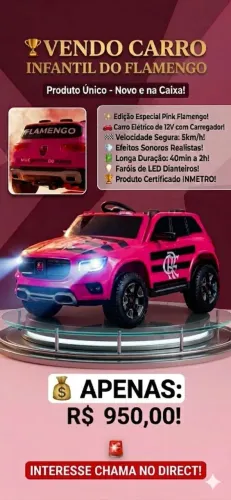Carro Eletrico infantil Flamengo 