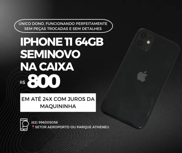 IPHONE 11 64GB SEMINOVO NA CAIXA