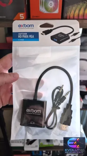 Adaptador HDMI para VGA novo, lacrado, com garantia!