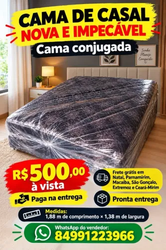 Vendas de camas novas, orçamento no ZAP, frete grátis em Natal e região.