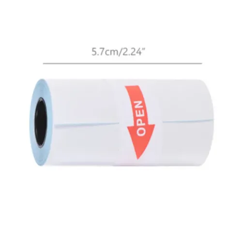 Rolo de papel auto-adesivo para mini impressora térmica portátil 57mm