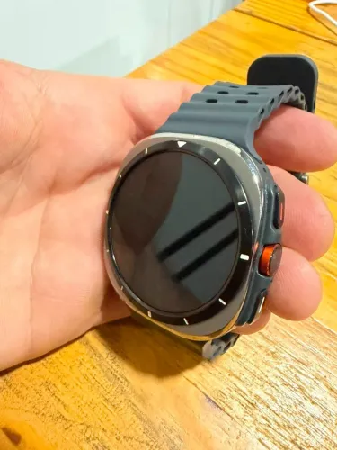 SAMSUNG GALAXY ULTRA SMARTWATCH TITÂNIO RESISTENTE A AGUA CAIXA PRETA PULSEIRA PRETA