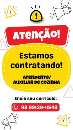 Vaga Atendente e auxiliar de cozinha 