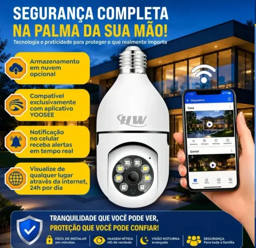 CÂMERA WIFI LÂMPADA