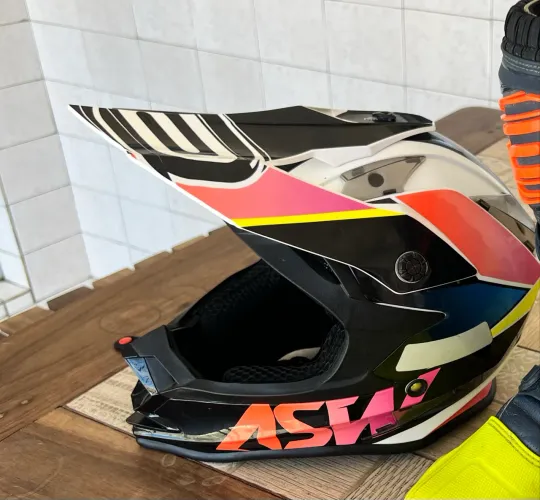 Capacete ASW + Óculos espelhado / Motocross