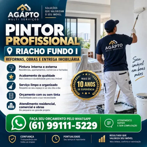 Pintor Profissional no Riacho Fundo I | Obras, Reformas e Entrega Imobiliária