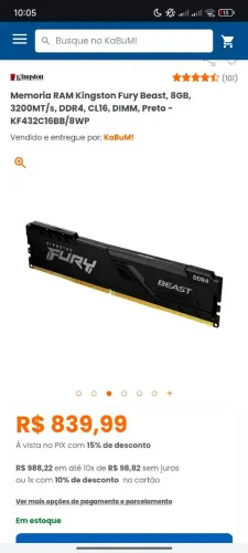 Memória ram DDR4
