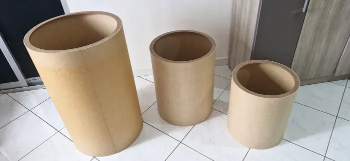 Trio de cilindros em mdf